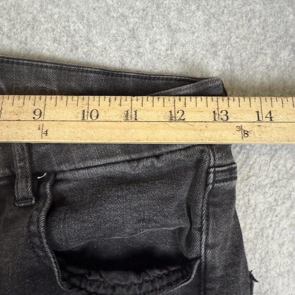American Eagle Women's Size 6 Black Button Fly Next Level Stretch Wide Leg Jeans - Picture 3 of 9